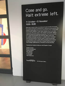 Come and go. Halt extreme left. 2019 WSA Outside Architecture
